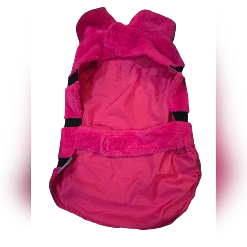 Berkshire - NEW Size Large Vibrant Pink & Black Faux Fur Pet Coat